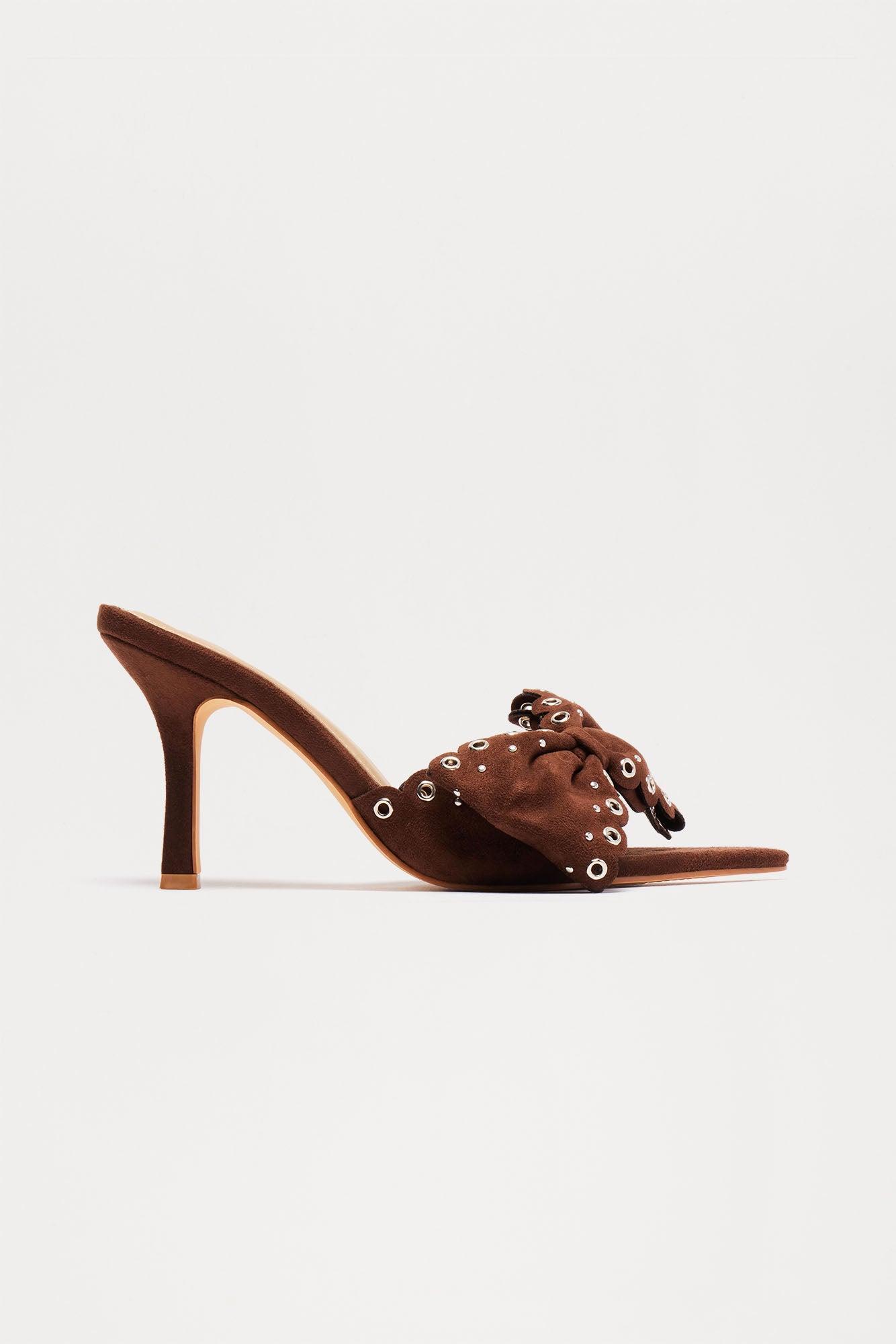 Eloise Bow Mules - Brown Product Image