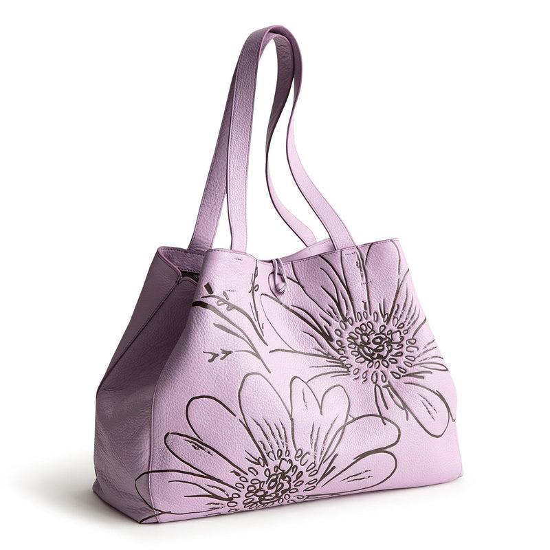 Vera Bradley Hathaway Tote Bag Women in Bloom Lavender Frost Purple Product Image