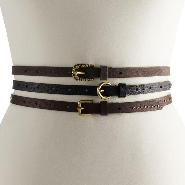 Womens Sonoma Goods For Life 3-for-1 Thin Belt Set Product Image