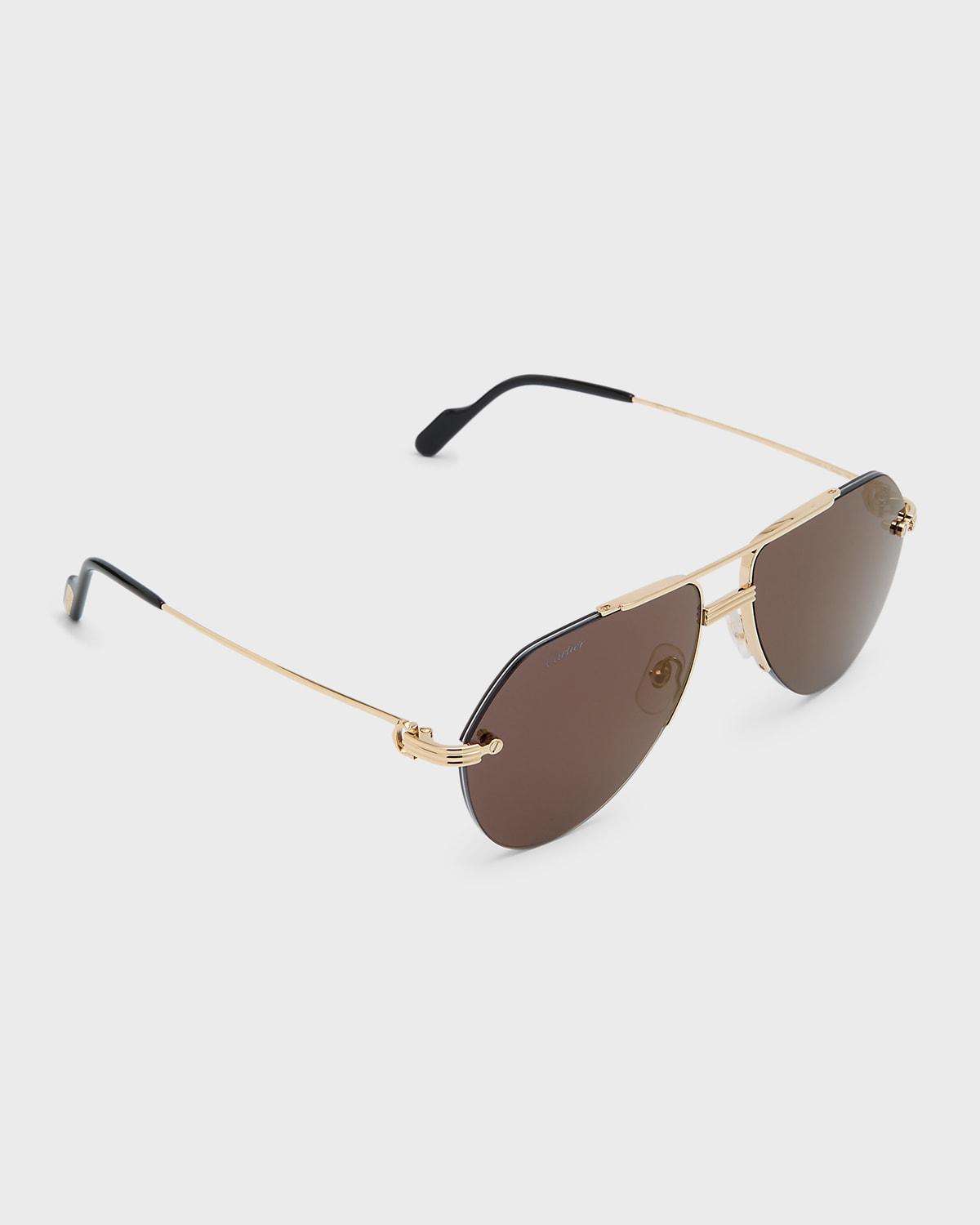 Mens Premire De Cartier 58MM Rimless Pilot Sunglasses Product Image