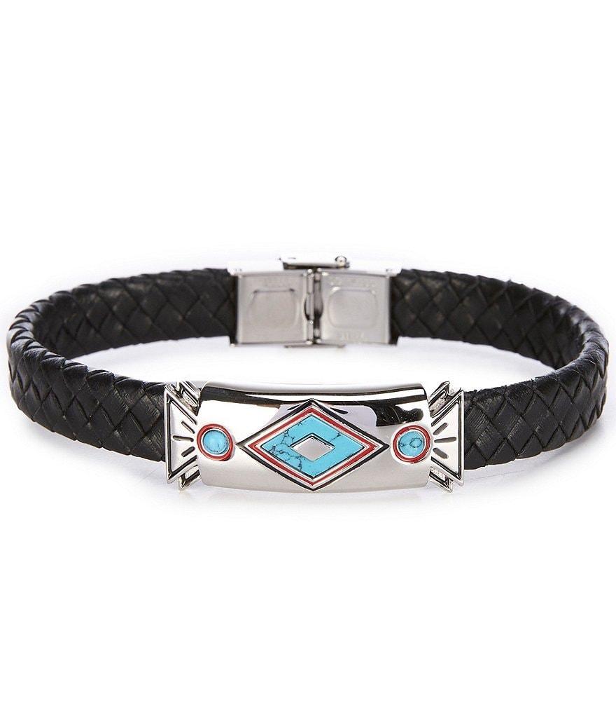 Murano West Faux-Leather/Faux-Turquoise Bracelet Product Image