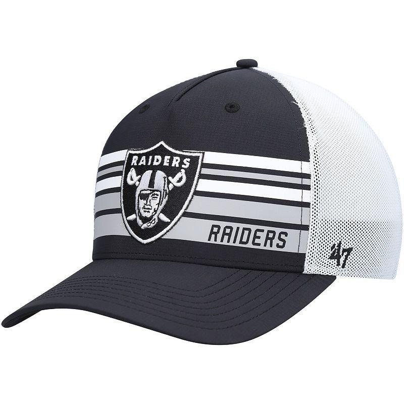 Mens 47 Black/White Las Vegas Raiders Altitude II MVP Trucker Snapback Hat Product Image