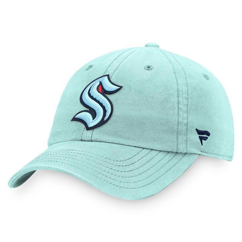 Mens Fanatics Branded Light Blue Seattle Kraken Core Primary Logo Adjustable Hat Product Image