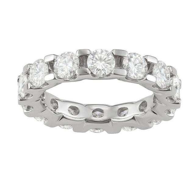 14K White Gold Lab-Created Moissanite 4 5/8 Carat T.W. Round Eternity Ring, Womens, 14kwh Gold Product Image