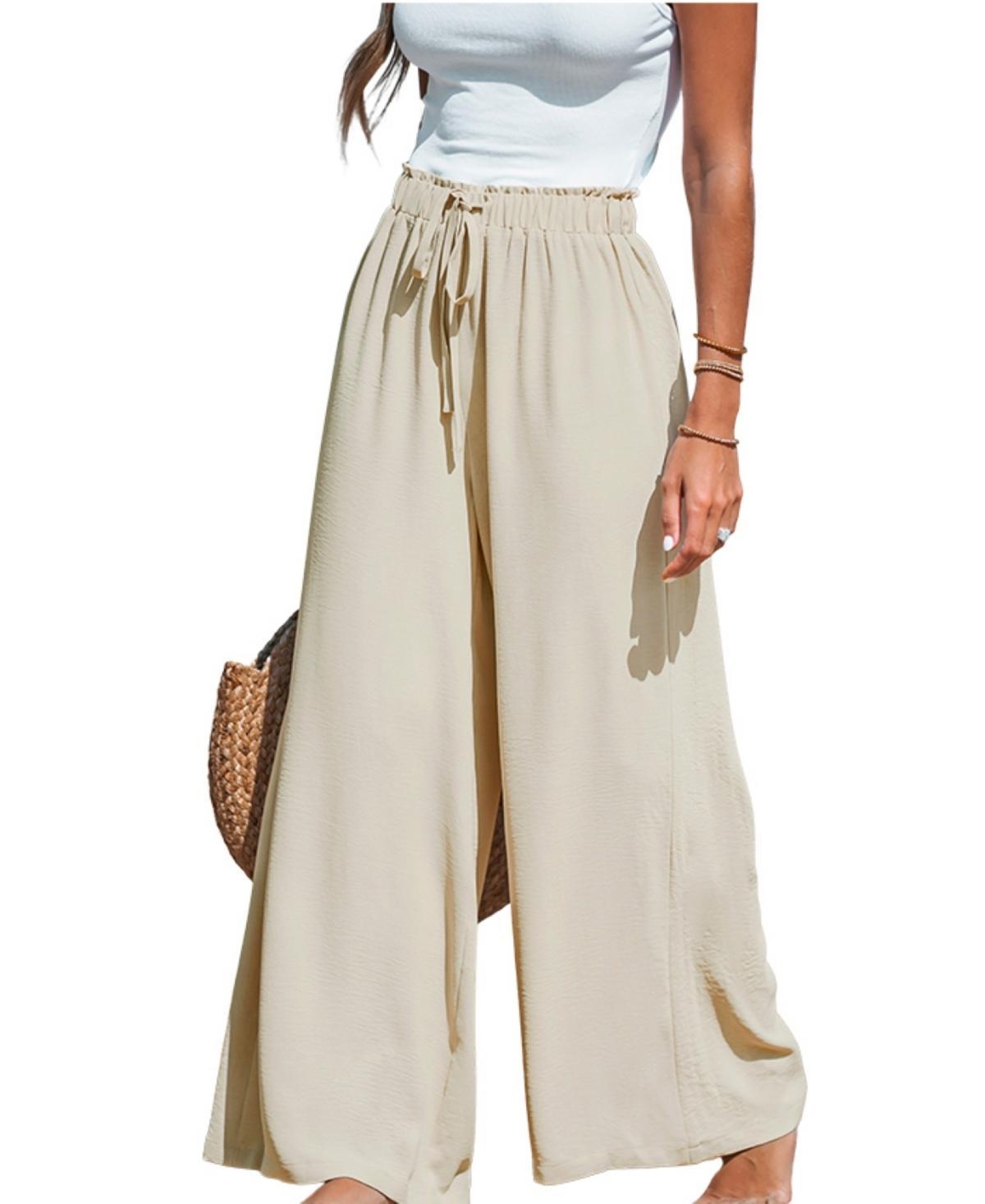 Cupshe Womens Summer Lovin Drawstring Wide-Leg Pants Product Image