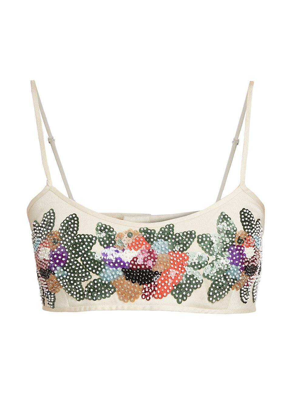 Womens Sunset Lily Sequined Bra Product Image