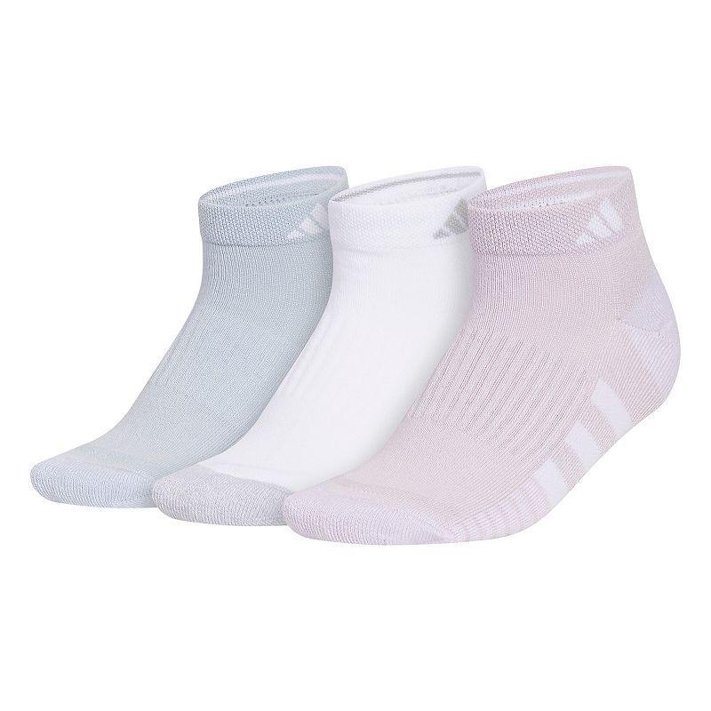 Womens adidas Cushioned 3.0 3-Pack Low Cut Socks Light Grey Product Image