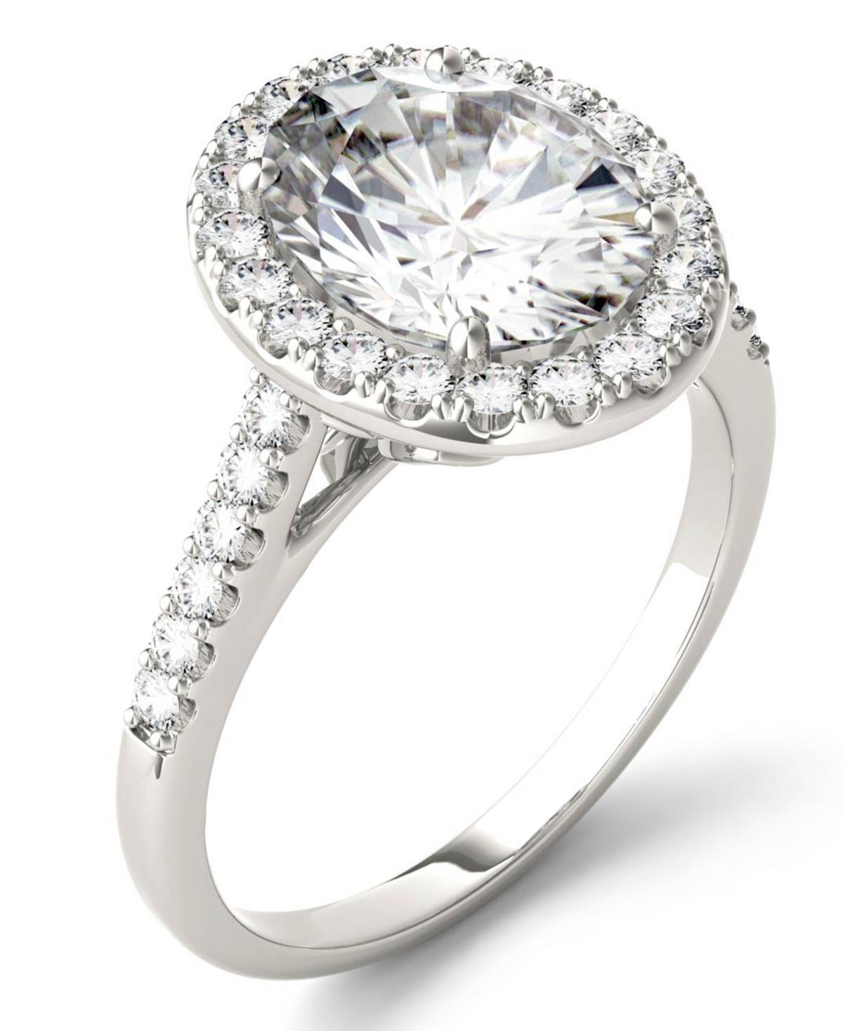 Charles & Colvard 3.48 Ct. T.w. Lab Created Moissanite Halo Ring In 14K White Gold, 5 Product Image