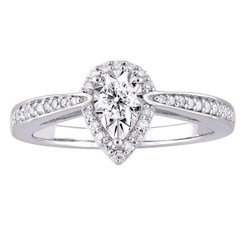 Stella Grace Sterling Silver 1/3 Carat T.W. Diamond Engagement Ring, Womens Product Image