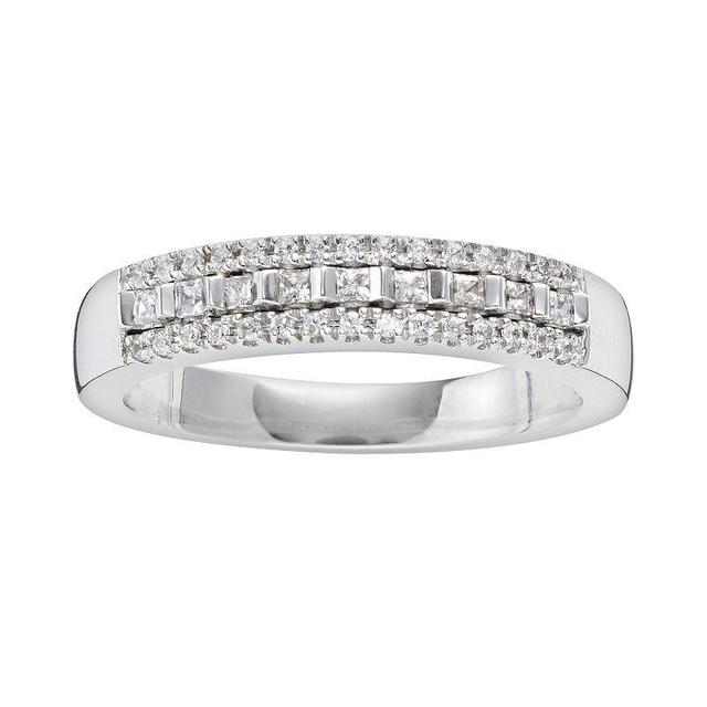 The Regal Collection 14k White Gold 1/4-ct. T.W. IGL Certified Diamond Multirow Wedding Ring, Womens Product Image