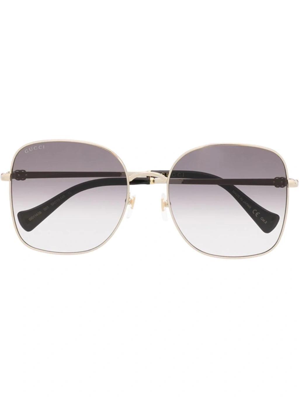 Gradient Oversized-frame Sunglasses In Gold Product Image