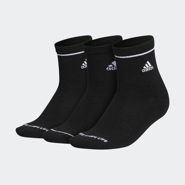 adidas Cushioned Sport High-Quarter Socks 3-Pack Black M Product Image