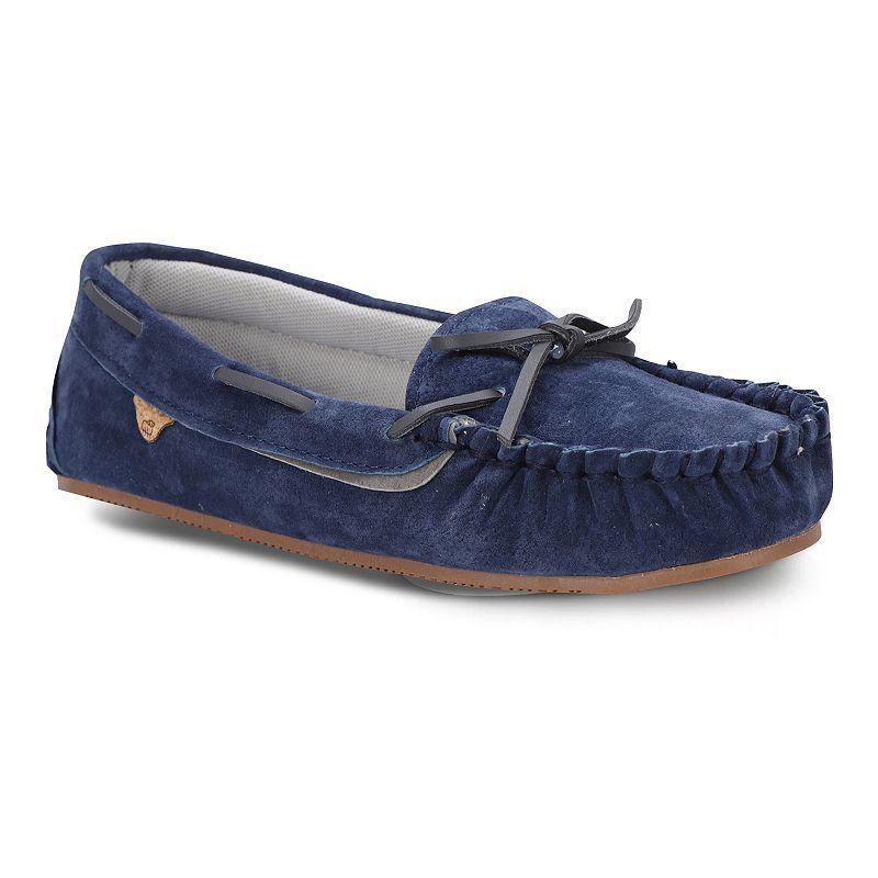 LAMO Selena Womens Suede Moccasin Shoes Blue Product Image