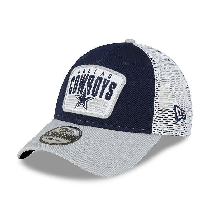 Mens New Era /Gray Dallas Cowboys Patch Two-Tone 9FORTY Snapback Hat, Blue Product Image