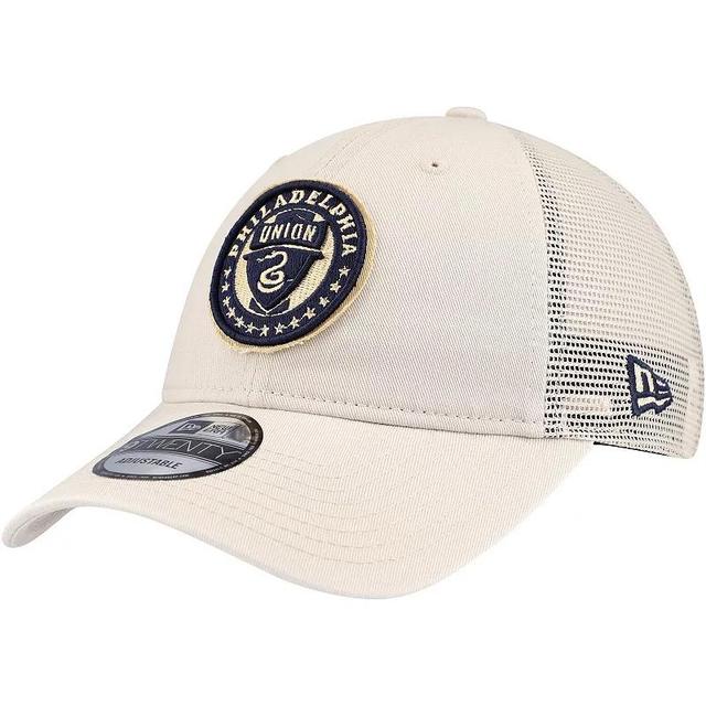 Mens New Era Tan Philadelphia Union Game Day 9TWENTY Adjustable Trucker Hat Product Image