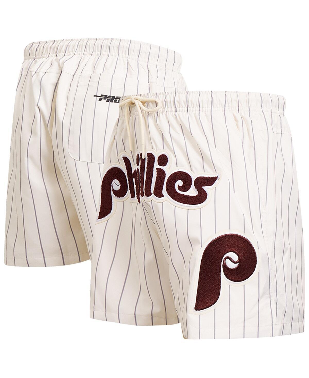 Pro Standard Mens Cream Philadelphia Phillies Pinstripe Retro Classic Woven Shorts Product Image