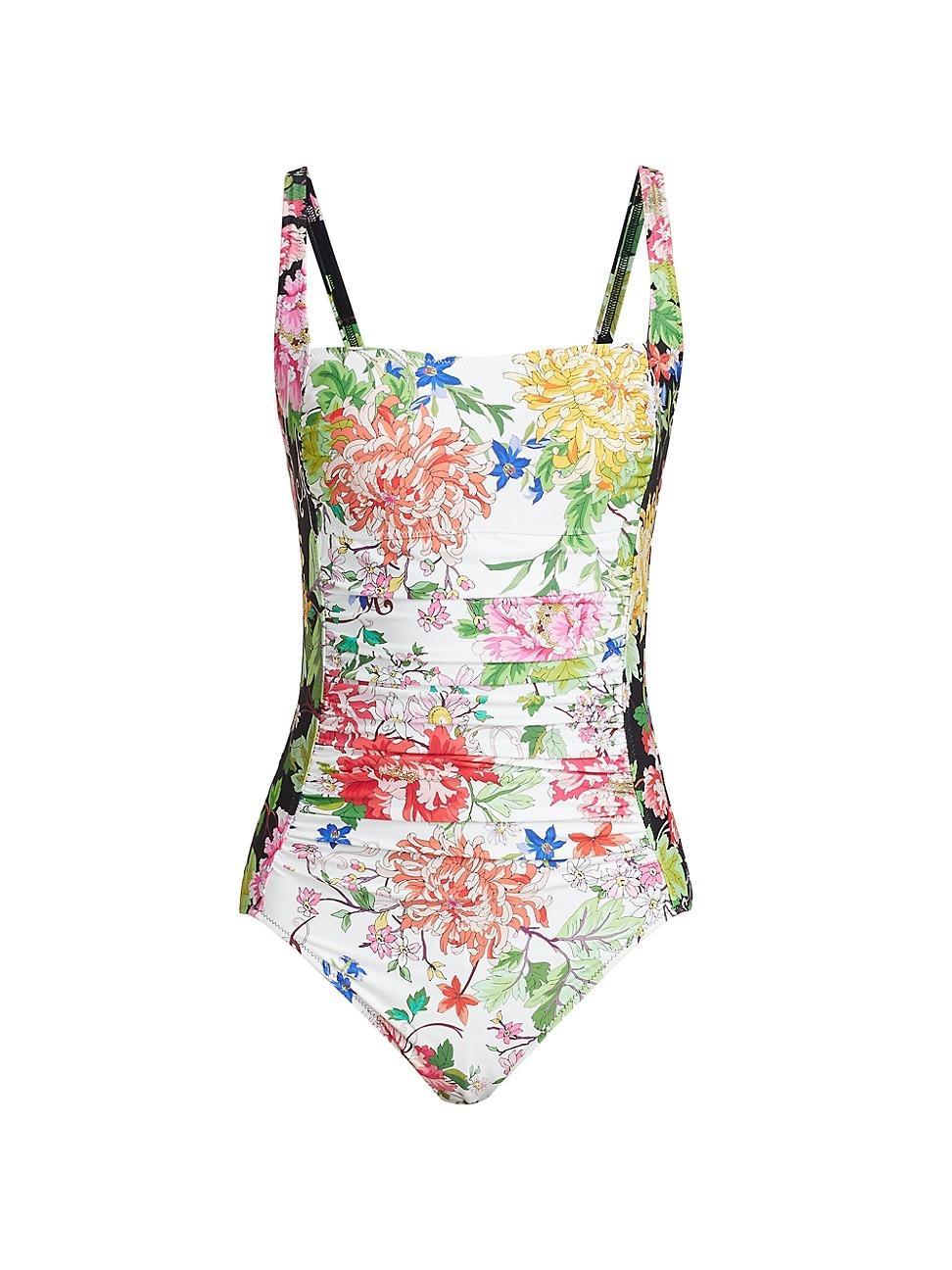 Womens Metalli Mix Ruched One-Piece Swimsuit Product Image