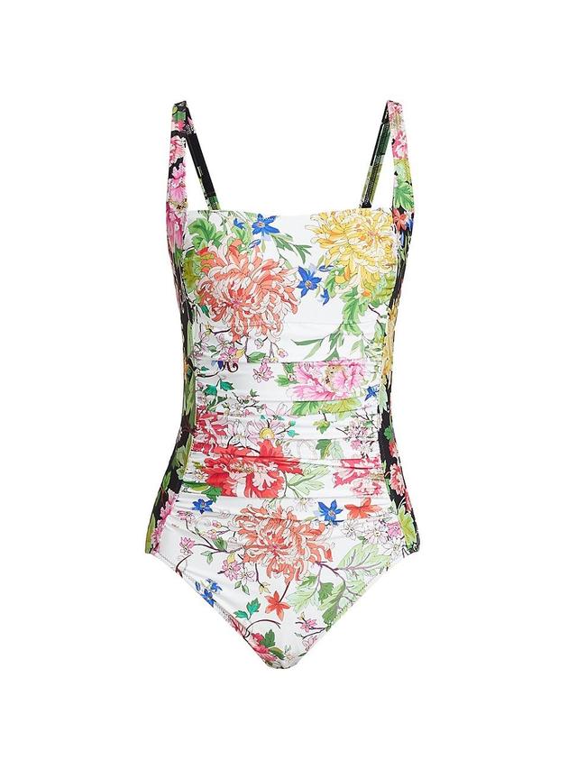 Womens Metalli Mix Ruched One-Piece Swimsuit Product Image