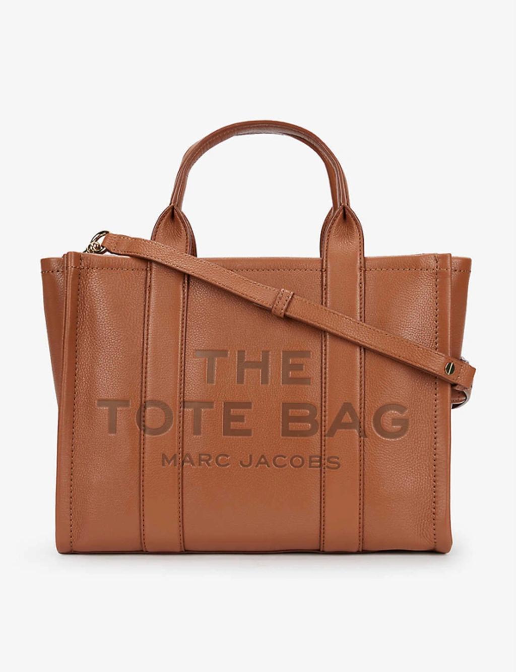 Womens Tan The Leather Medium Tote Bag product image