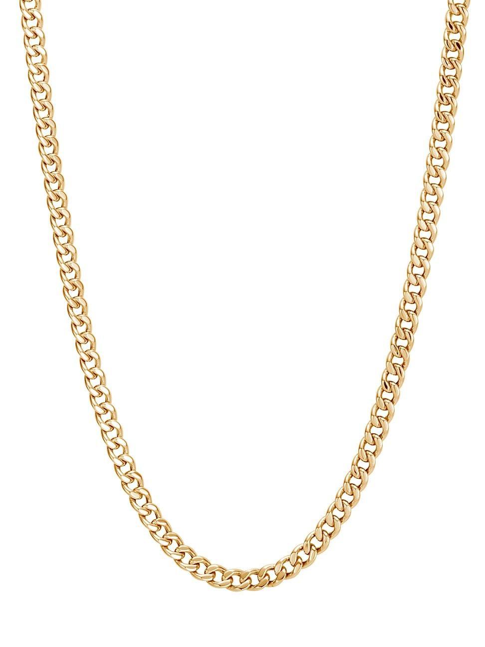 Mens 18K Gold Curb Chain Necklace Product Image