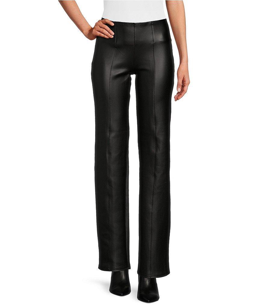 Slim Factor by Investments Coated Ponte Knit No Waist Slim Straight Pants Product Image