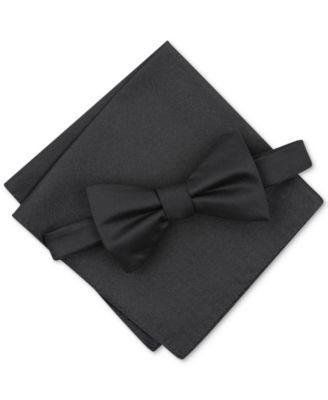 Alfani Mens Solid Texture Pocket Square and Bowtie, Created for Macys Product Image