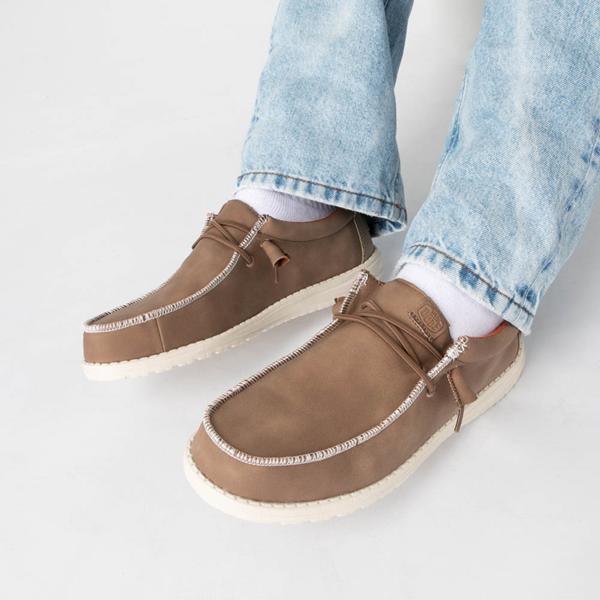 Mens Hey Dude Wally Craft Leather Casual Shoe - Tan Product Image