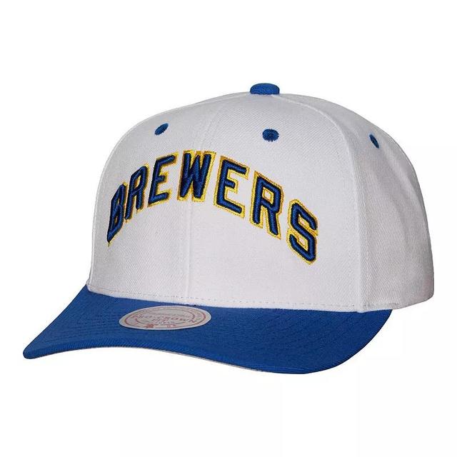 Mens Mitchell & Ness Milwaukee Brewers Cooperstown Collection Pro Crown Snapback Hat Product Image