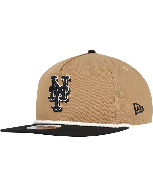 New Era Mens Khaki New York Mets Golfer Snapback Hat - Khaki, Black Product Image