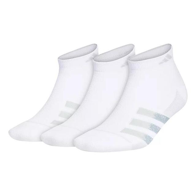 Big & Tall adidas 3-pack Superlite Stripe 3 Low-Cut Socks, Mens White Product Image