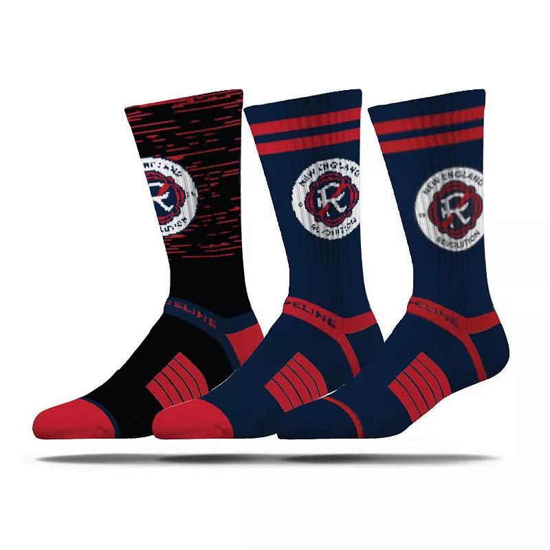 Mens Strideline New England Revolution Premium 3-Pack Knit Crew Socks Set Product Image