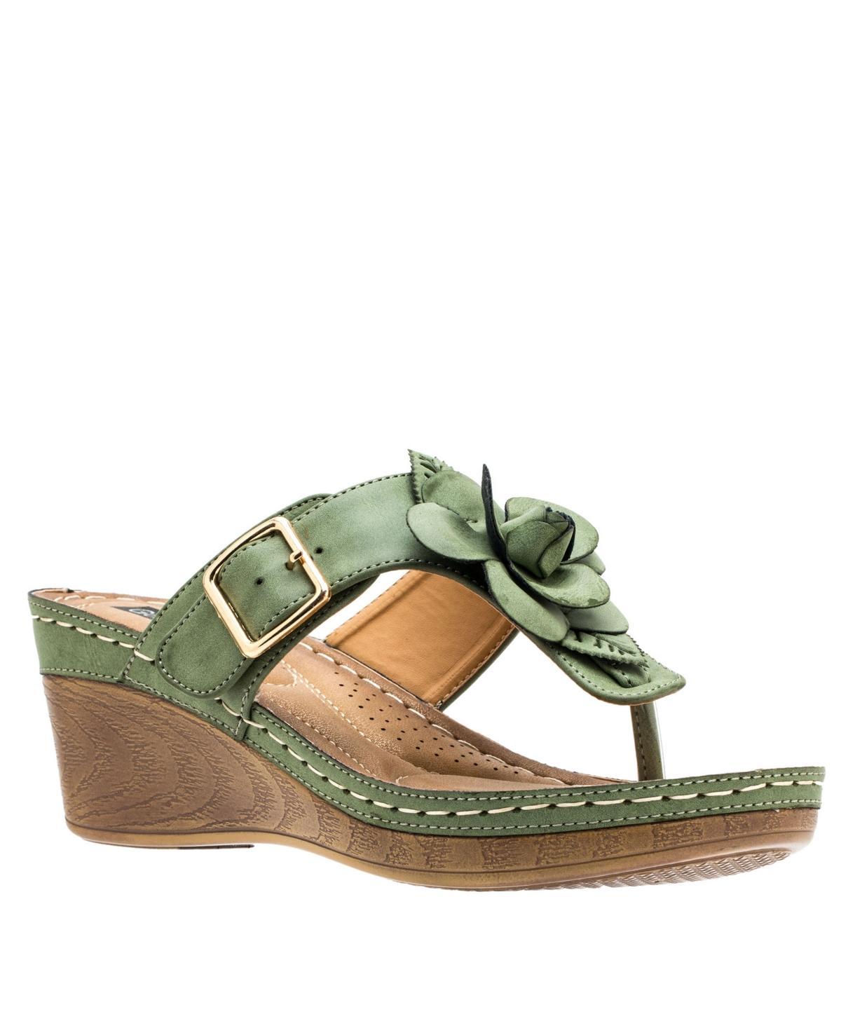 Gc Shoes Womens Flora Rosette Wedge Sandals Product Image