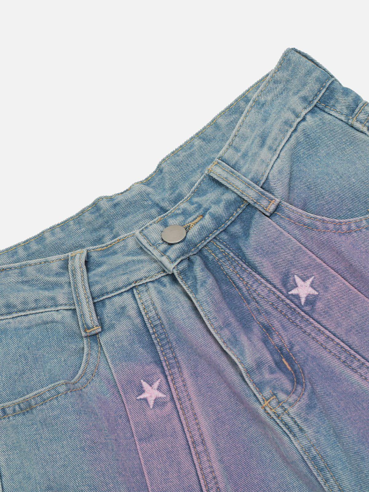 Aelfric Eden Embroidery Star Washed Jeans Product Image