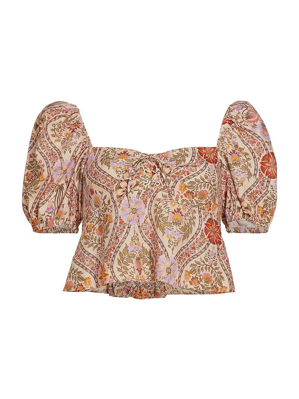 Womens Melanie Floral Puff-Sleeve Top Product Image