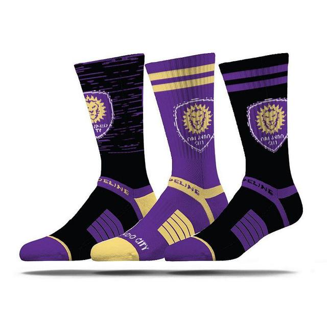 Mens Strideline Orlando City SC Premium 3-Pack Knit Crew Socks Set Product Image