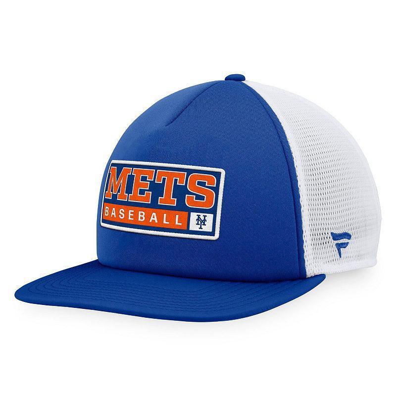 Mens Majestic Royal/White New York Mets Foam Trucker Snapback Hat Product Image