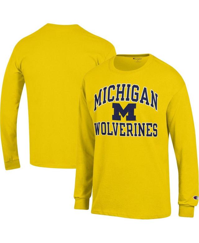 Mens Champion Maize Michigan Wolverines High Motor Long Sleeve T-Shirt Product Image