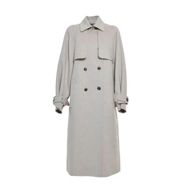 MAX MARA Double-breasted Long-sleeved Coat In Beige Product Image