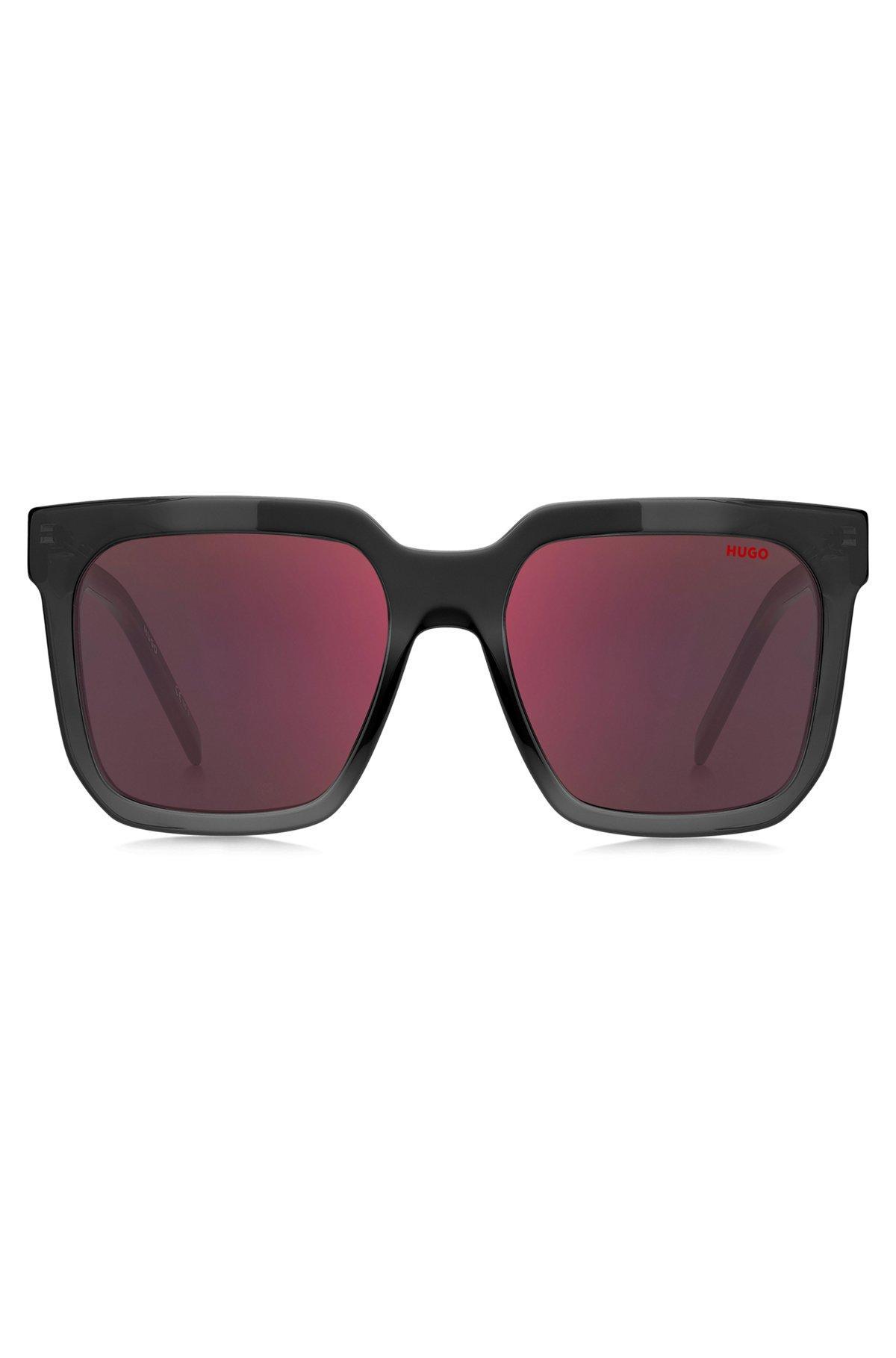 Black-acetate sunglasses with branded strap Product Image