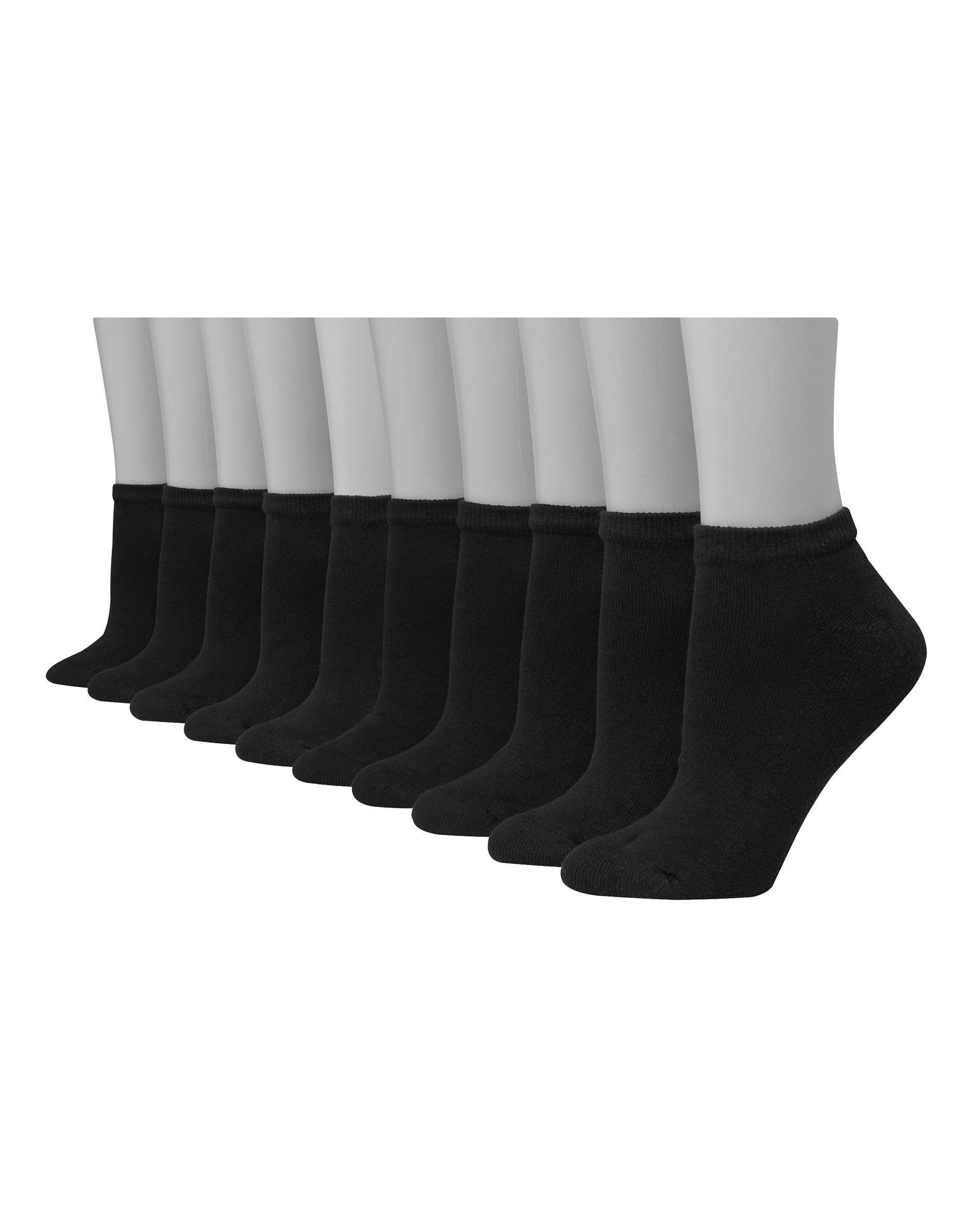 Hanes Womens Extended Size Cushioned 10pk Low Cut Socks 8-12 Product Image