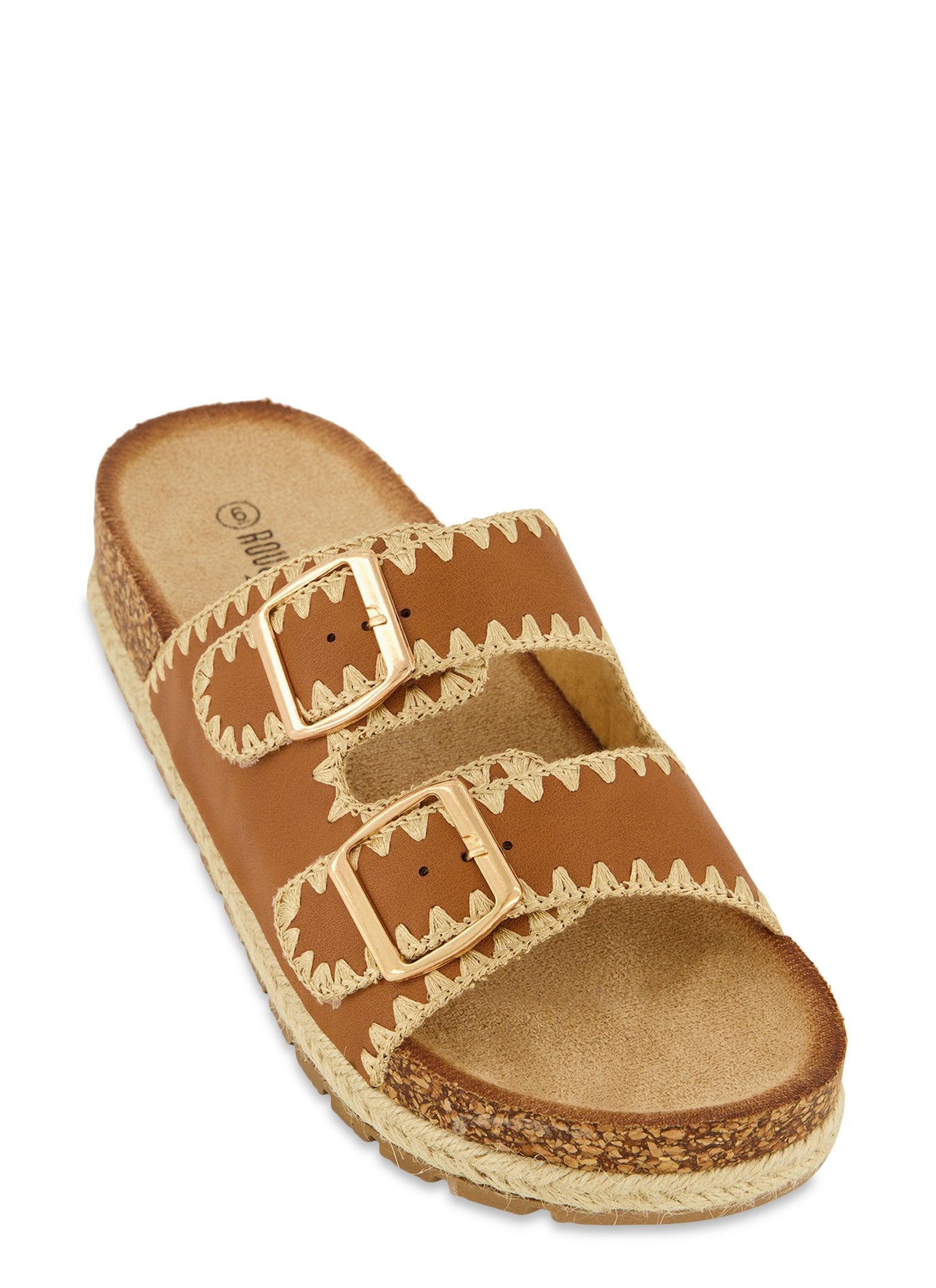 Womens Espadrille Cork Platform Footbed Sandals product image