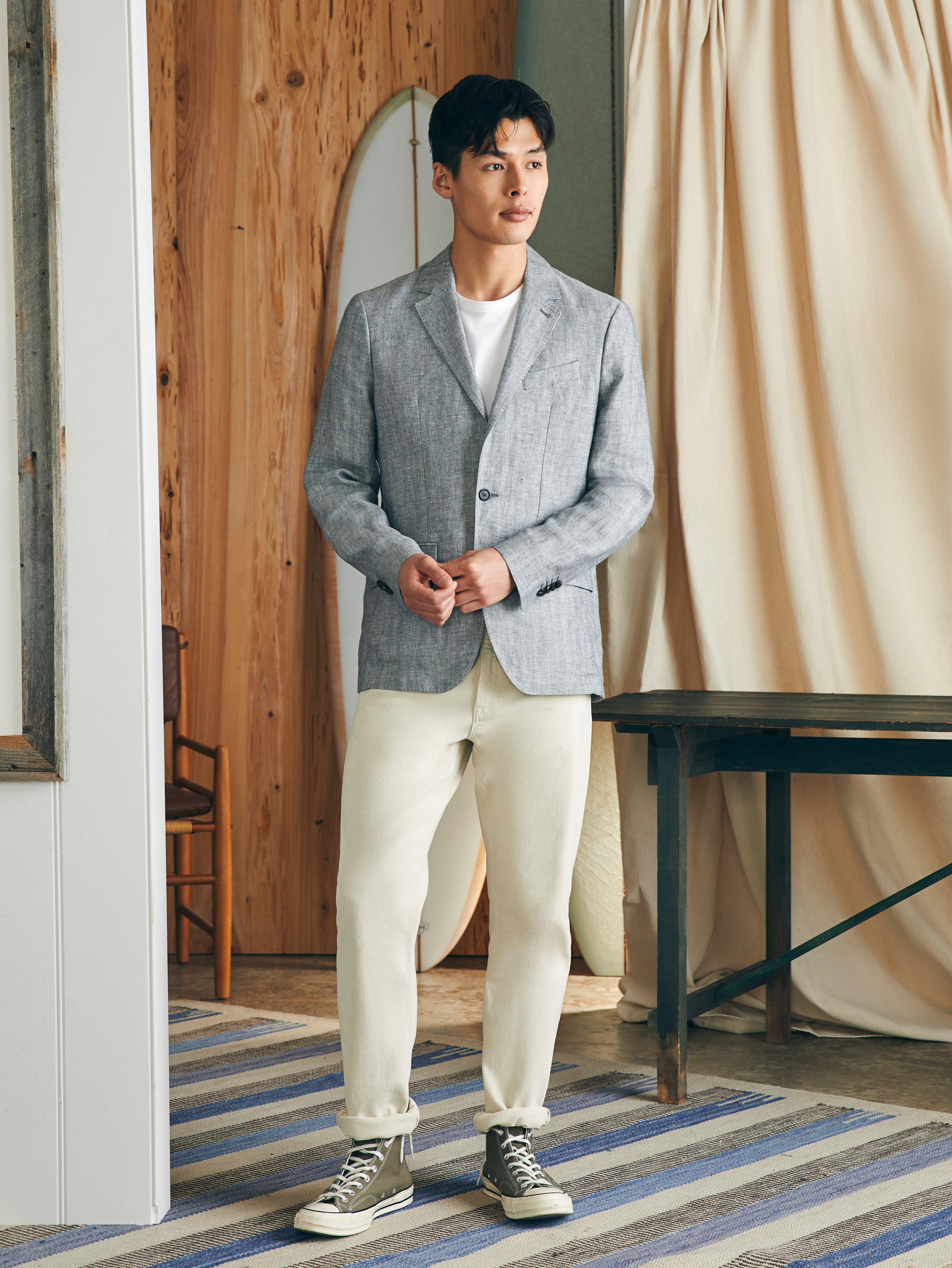 Reserve Linen Herringbone Blazer - Light Graphite Herringbone Male Product Image