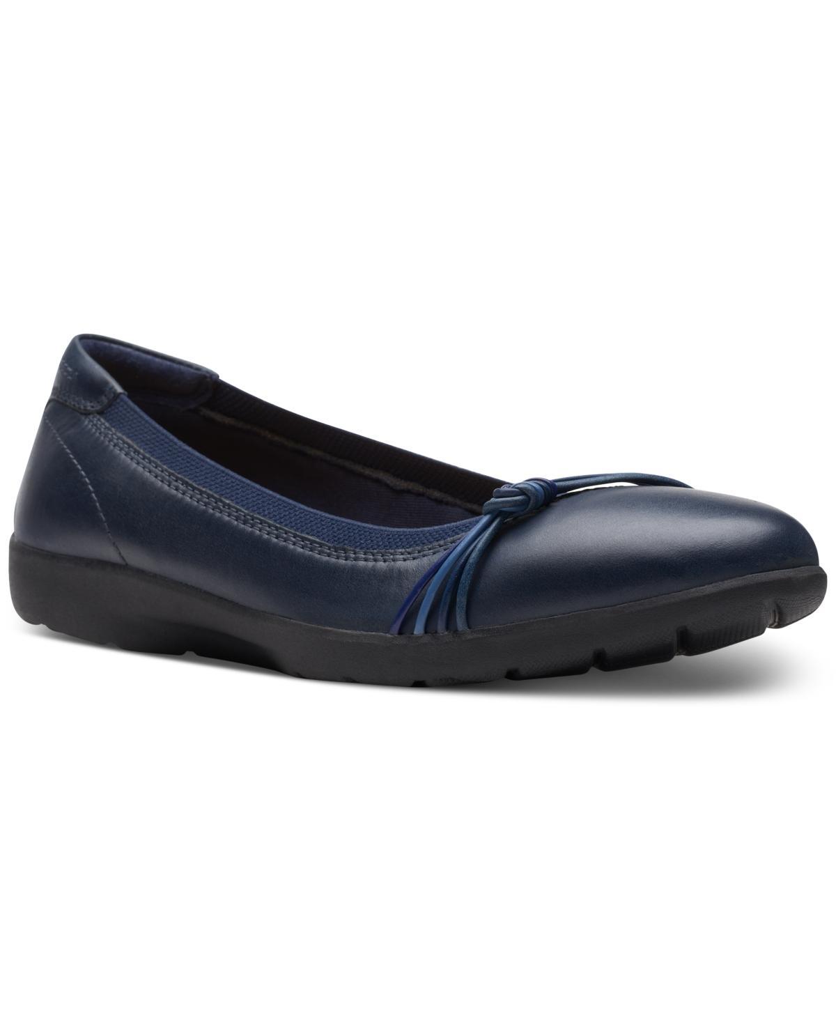 Clarks Womens Meadow Rae Knot-Trim Comfort Flats Product Image