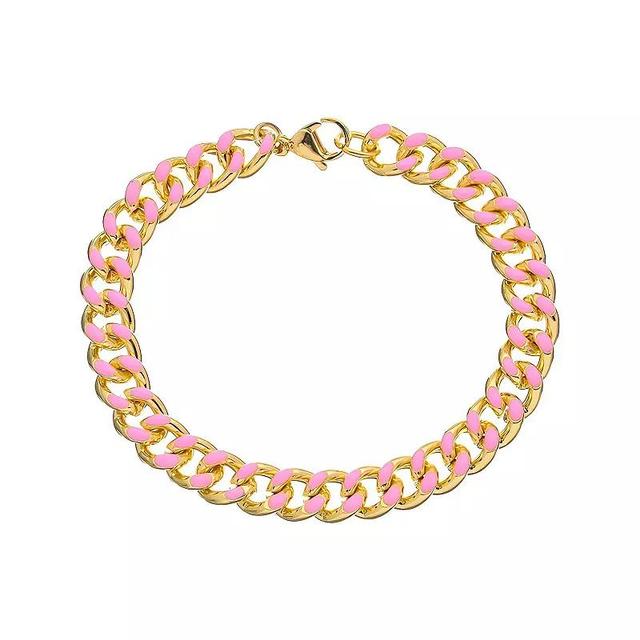 Juvell 18K Gold Plated Pink Accent Bracelet, Womens, Multicolor Product Image