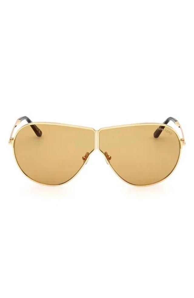 TOM FORD Keating 71mm Oversize Pilot Sunglasses In Gold Product Image