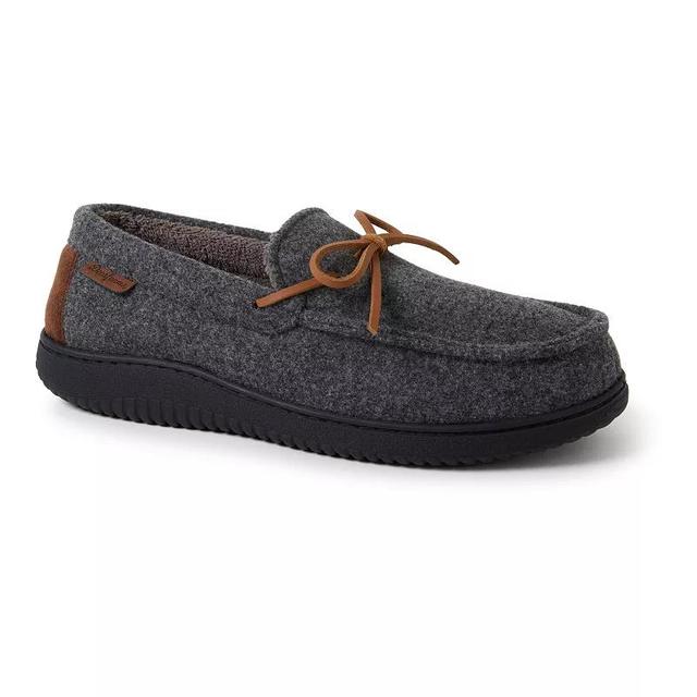 Dearfoams Woodstock Wool Blend Mens Moccasin Slippers Blue Product Image