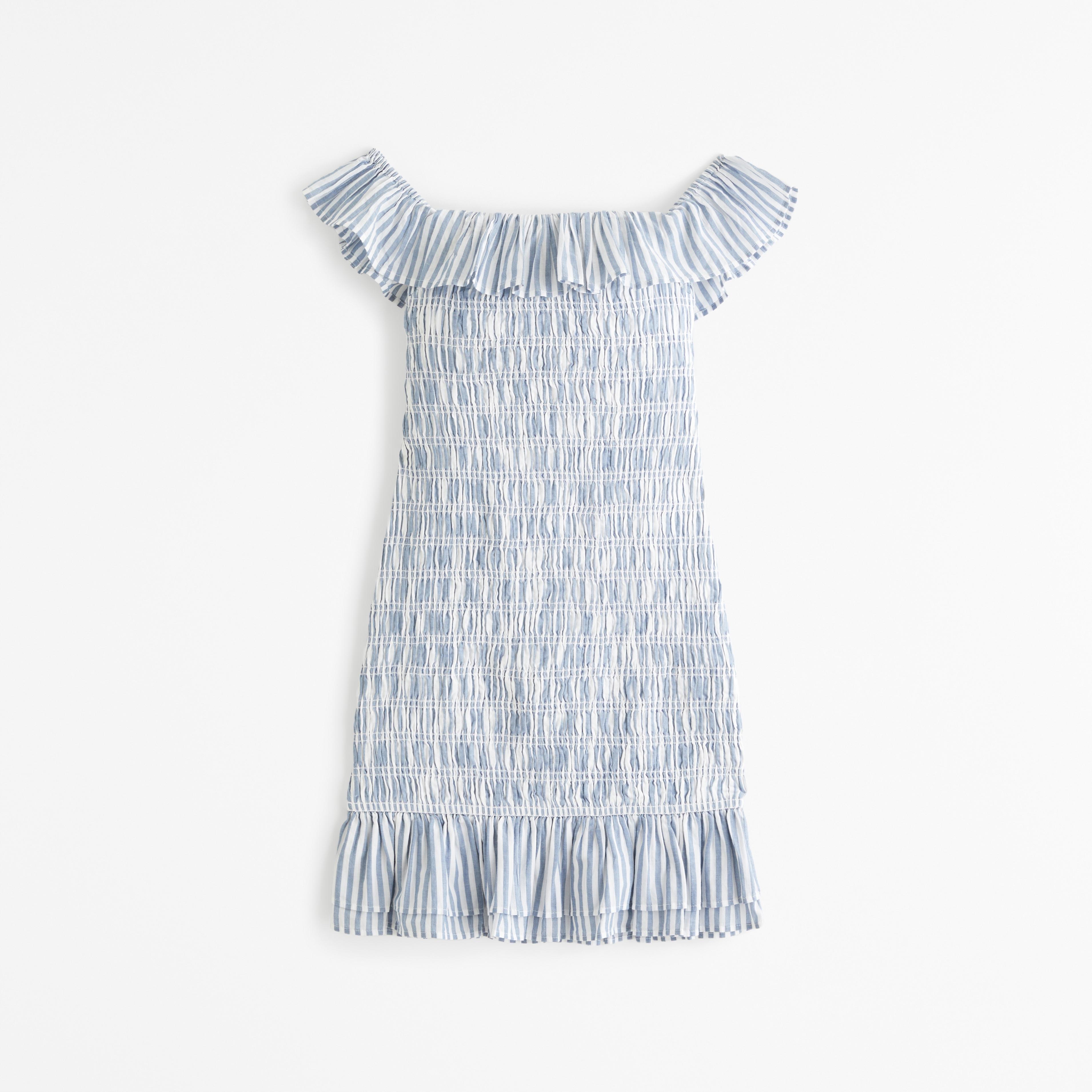 Off-The-Shoulder Smocked Mini Dress Product Image