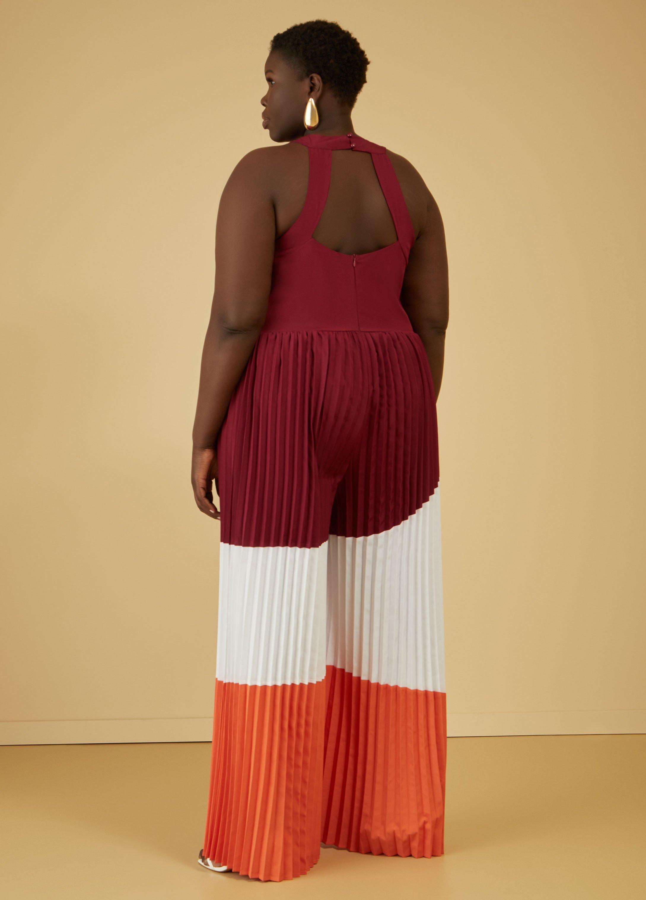 Pleated Colorblock Jumpsuit Product Image