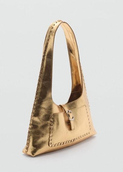 Mango Womens Leather Metallic Bag Product Image