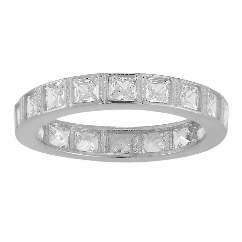 Sunkissed Sterling Cubic Zirconia Band Ring, Womens Silver Tone Product Image